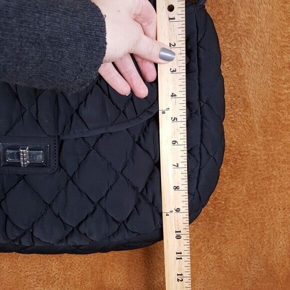 BCBG GENERATION Womens Handbag Black Quilted Chain Strap Shoulder Bag - Picture 9 of 12